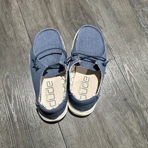 Hey Dude Kids Navy Moccasins NWOT